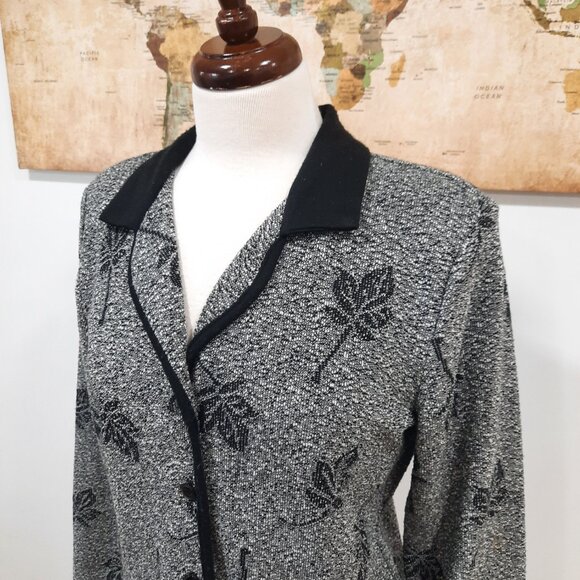 Vtg 80s gray leaf blazer - Picture 2 of 9